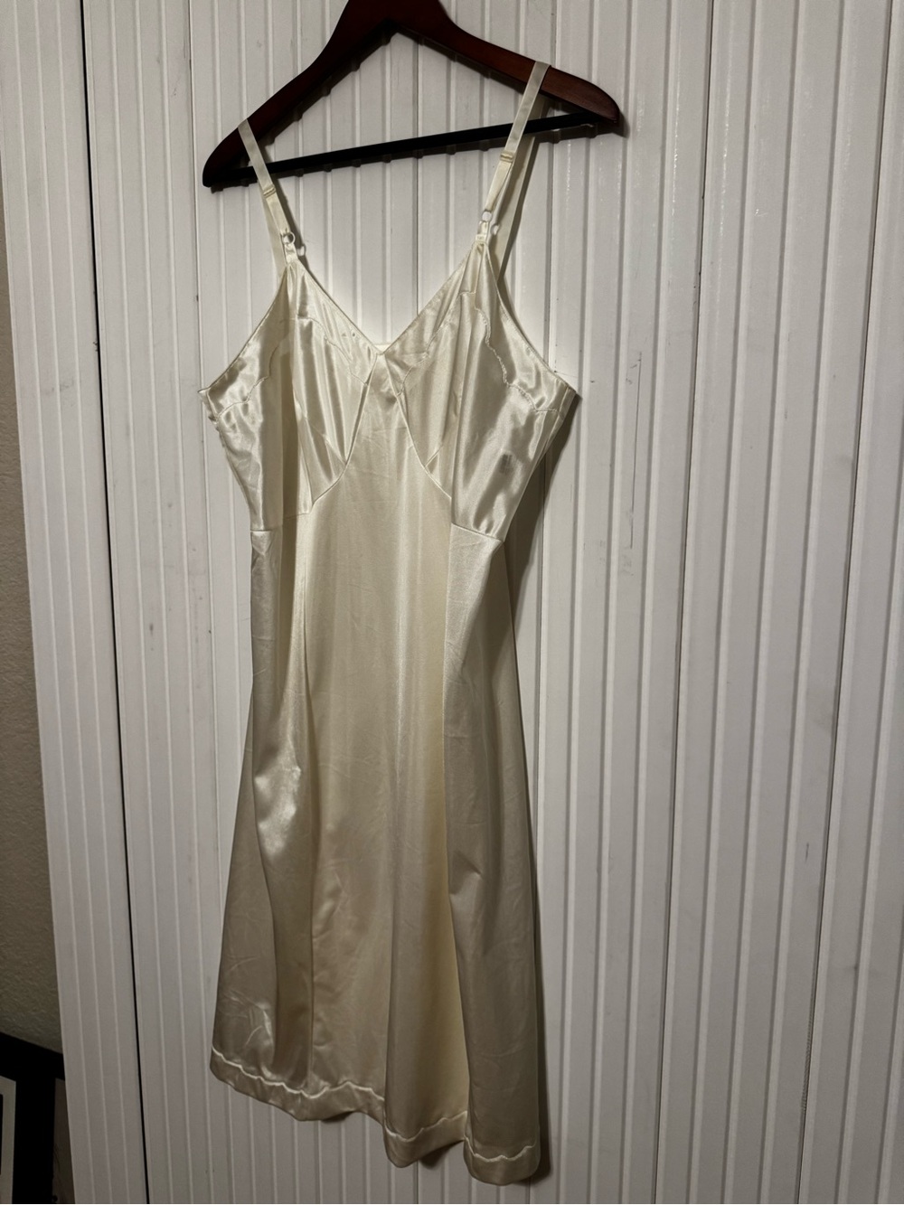VTG Sears Nightgown Babydoll Ivory Lingerie Nylon 38 Coquette Evening